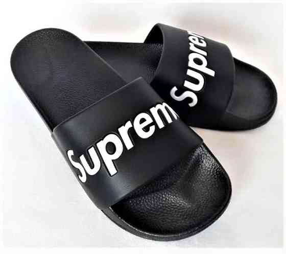 Чоловічі Шльопанці Капці SUPREME Сланці Суприм Чорні (розміри: 40,41,43,44,45) Дніпро
