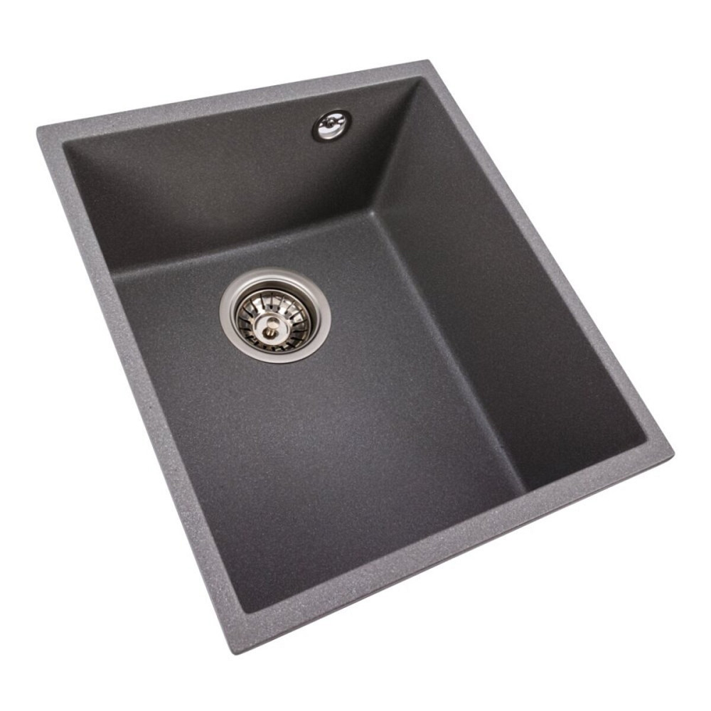 Гранітна мийка для кухні VALESO ROXY 3744 матова Сірий мусон Коломыя - изображение 3