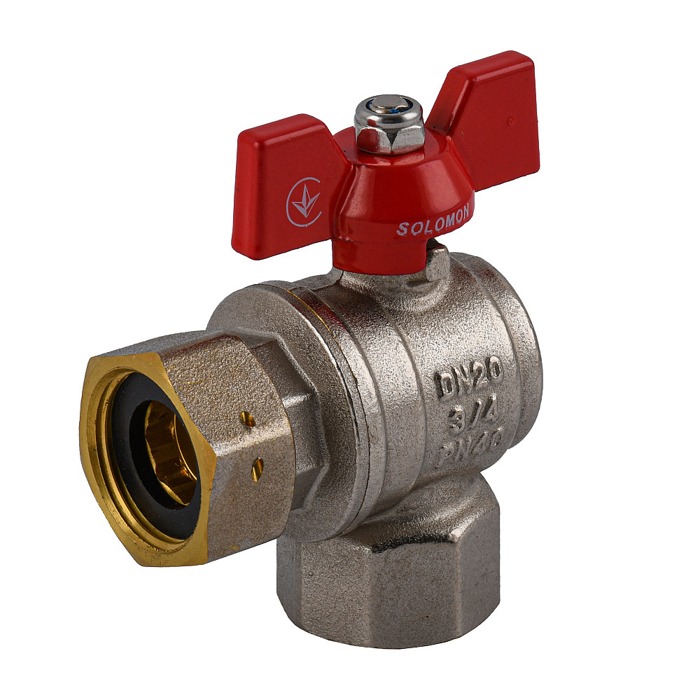 Кран кульовий кутовий з накидною гайкою SOLOMON 3/4″ ВВ PN40 (V3003-S) Луцк - изображение 2