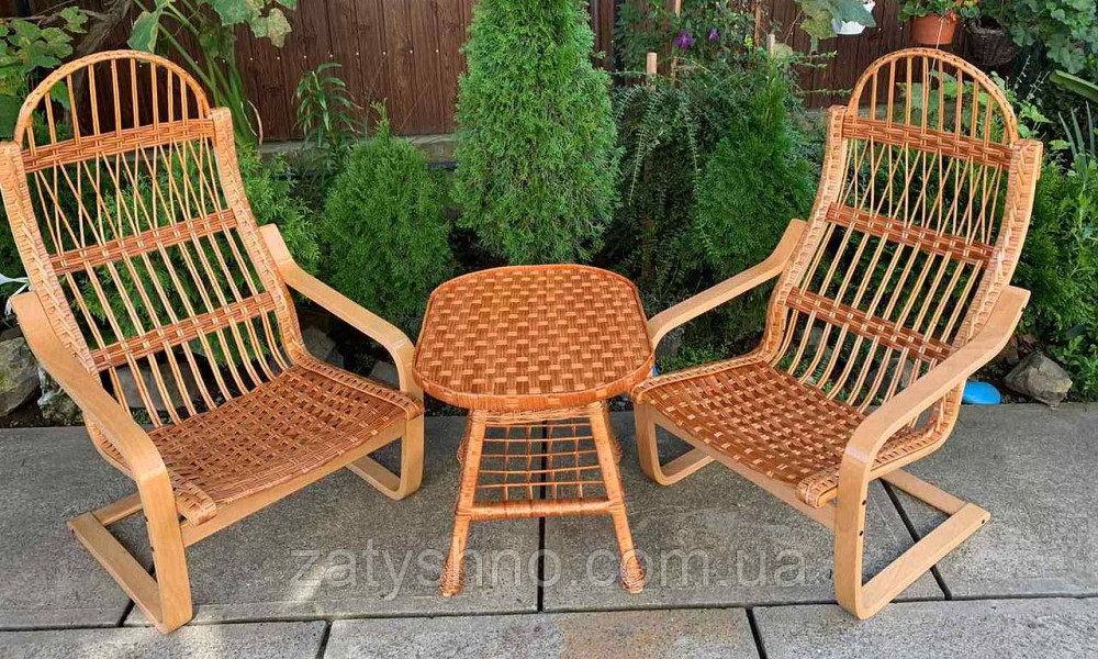 Плетеные шезлонги с овальным столом Киев - изображение 1