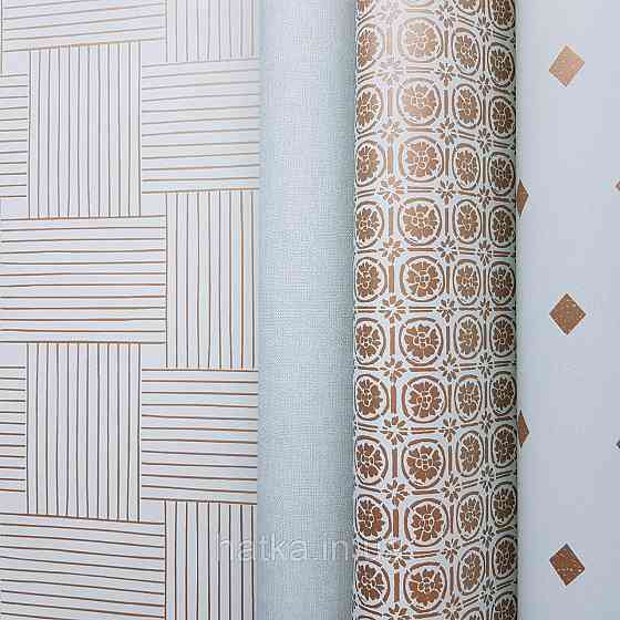 Шпалери вінілові на флізелін Caselio Mystery 0.53х10 м геометрія яскраві смуги золотисті на салатовому Київ