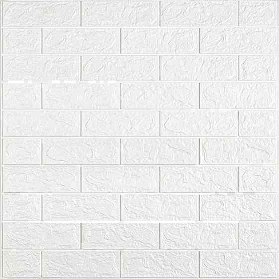 Белая самоклеящаяся 3D панель под кирпич Киев