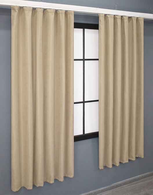 Комплект коротких штор VR-Textil Мікровелюр SPARTA № 1192ш Бежевий 130х170 см 2 шт (35-0113) Київ - фото 11