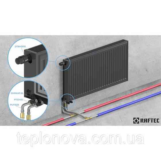Узел нижнего подключения радиатора (50мм) с термоголовкой угловой Raftec DAHU11-B 1/2
