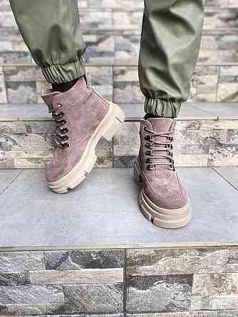 Черевики жіночі M.KRAFT пудра замша натуральна высота 13см размер 37-39 (4293) Коломыя