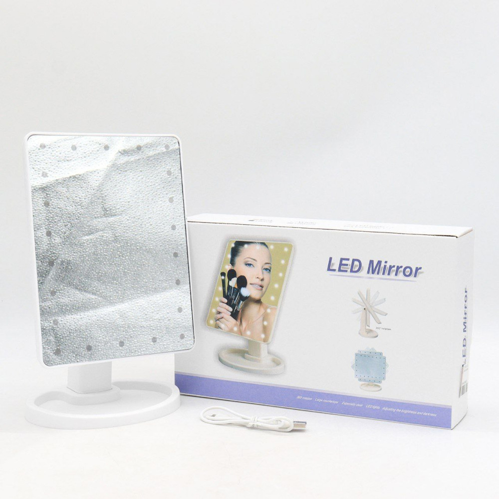 Настільне дзеркало для макіяжу з LED підсвічуванням,NJ-230,Біле SBR Київ - фото 10