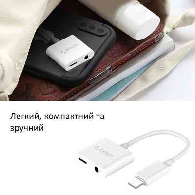 Перехідник Lightning to 3.5mm/Lightning 2LT-WH-BP Orico (CA912797) Вінниця