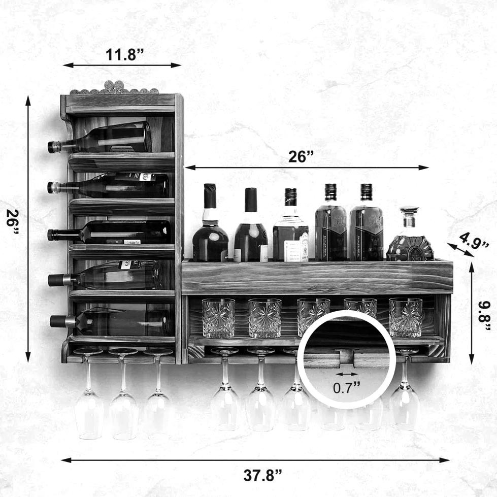 Настінна винна полиця "Нікко" мустанг Миколаїв - фото 2