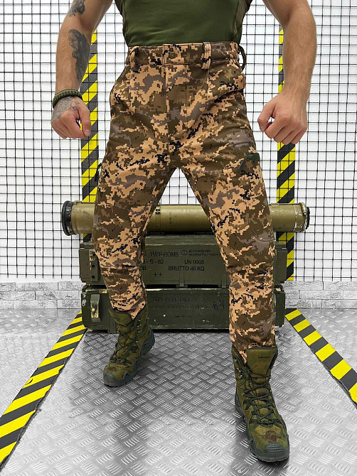 Штаны пиксель на флисе зимние теплые тактические анатомический крой Одесса - изображение 2