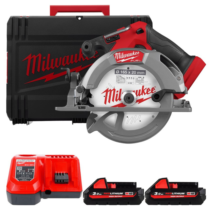 Пила дисковая ручная аккумуляторная MILWAUKEE, M18 FCS552-302X, O165мм (зарядное устройство, 2акум. Х 3 Аг, HDкейс) Одесса - изображение 1