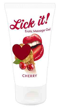 2в1 лубрикант та масажне масло - Lick It! Cherry, 50 мл Sex Aura Київ