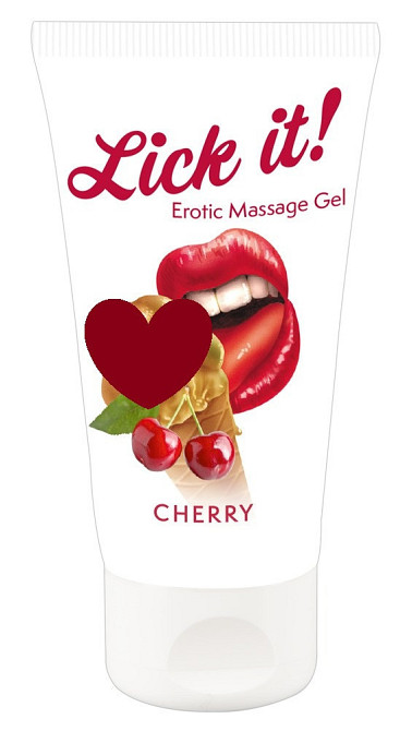 2в1 лубрикант та масажне масло - Lick It! Cherry, 50 мл Sex Aura Київ - фото 1