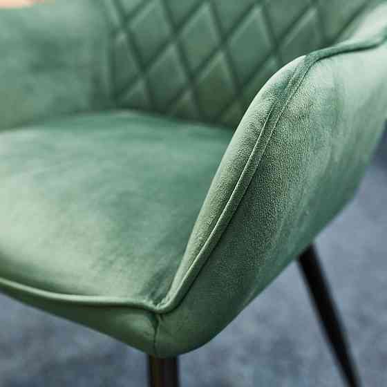 Стілець LINEA VELVET чорний каркас/зелений BL.78 Київ