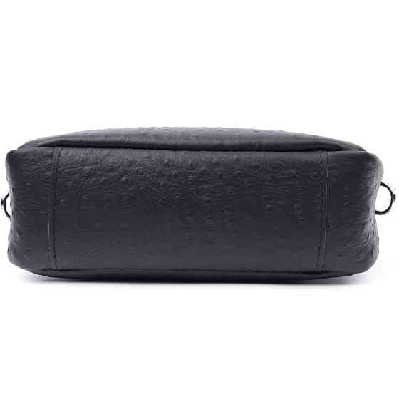 Фактурная сумка для женщин из натуральной кожи Vintage 22659 Черная Киев