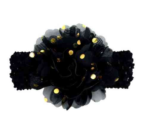Детская черная повязка на голову - окружность головы около 40-52см, диаметр цветка 9см Киев