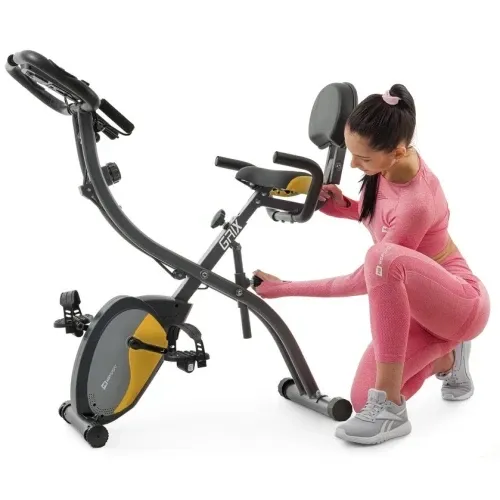 Велотренажер магнітний з еспандерами Hop-Sport X-Bike 3010x чорно-жовтий Київ - фото 7