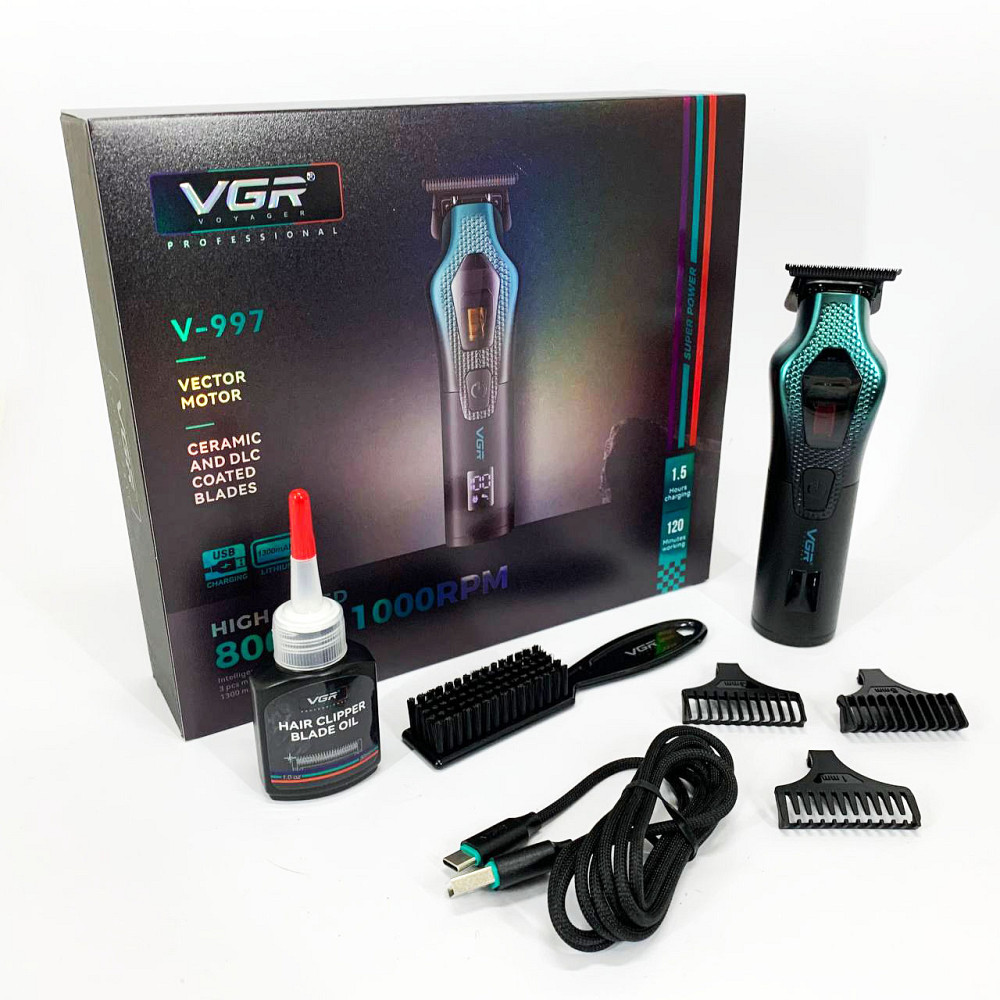 Професійний тример з набором насадок VGR, Електрична машинка з насадкою для бороди OF-26 Івано-Франківськ - фото 8