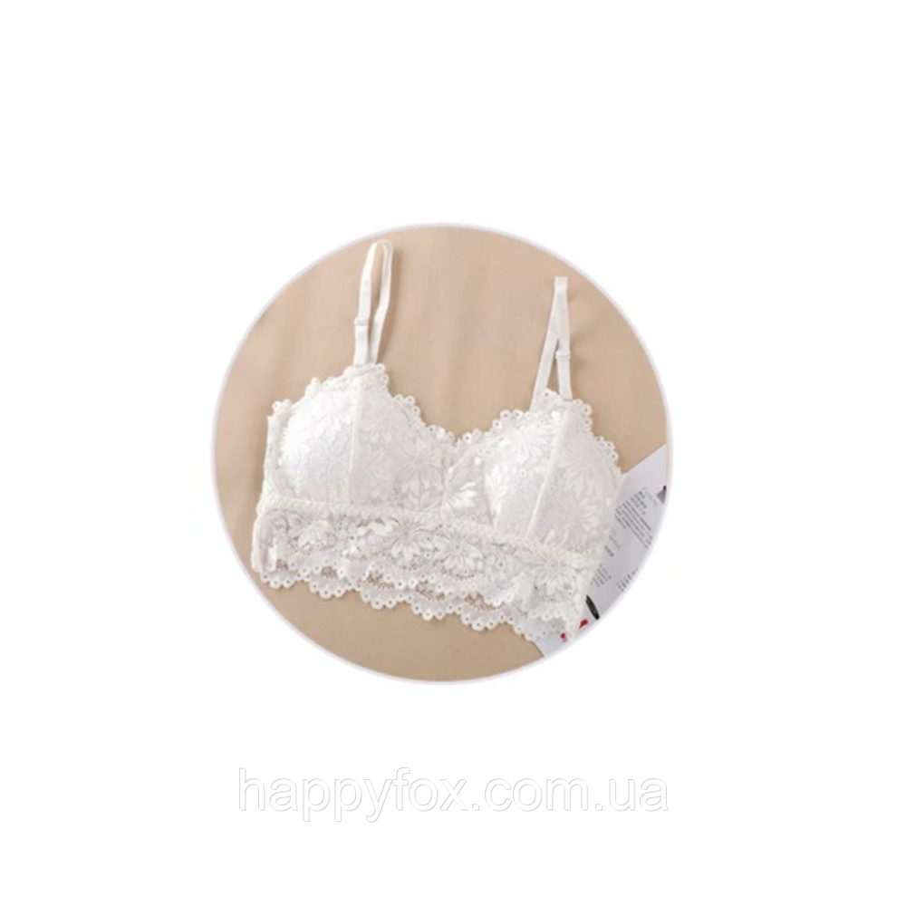 Жіночий мереживний топ із чашками Білий Львів - фото 2