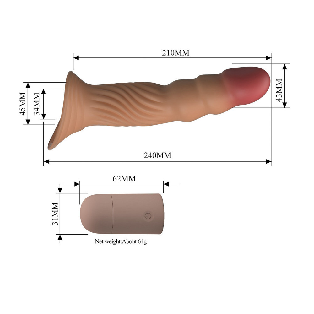 Насадка на член — Pretty Love Vibrating Penis Sleeve Extender Sex Aura Київ - фото 8