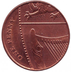 Монета 1 пенні. 2010 рік, Великобританія. (В) Полтава - фото 1