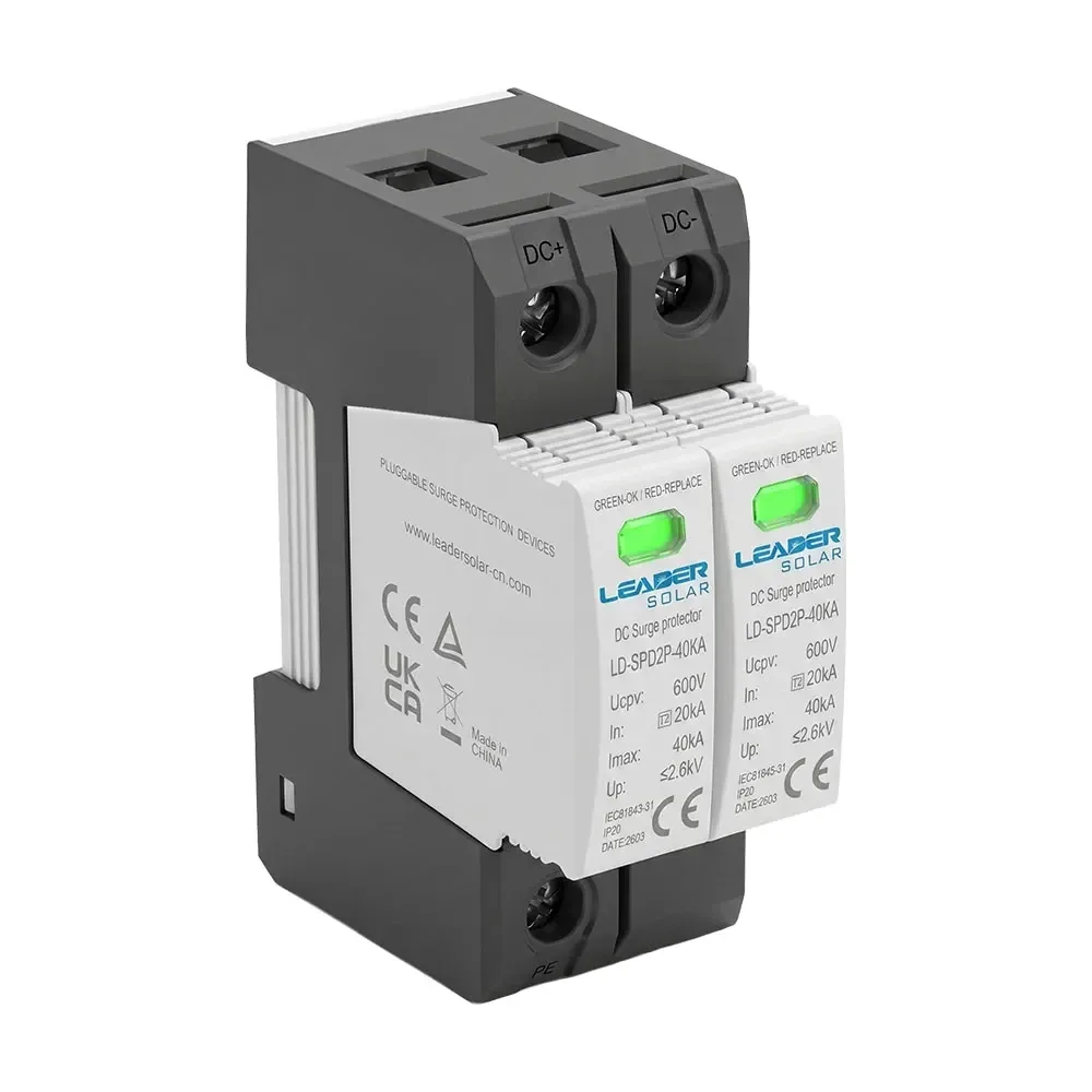 Обмежувач напруги Leader LD-SPD2P-40KA-600V DC під DIN-рейку (42-00269) Киев - изображение 6