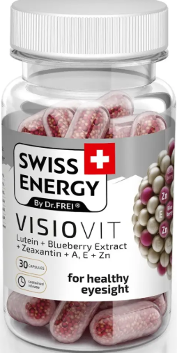Лютеин зеаксантин Swiss Energy VISIOVIT Lutein Blueberry Extract Zeaxanthin AE Zn 30 капс Киев - изображение 1
