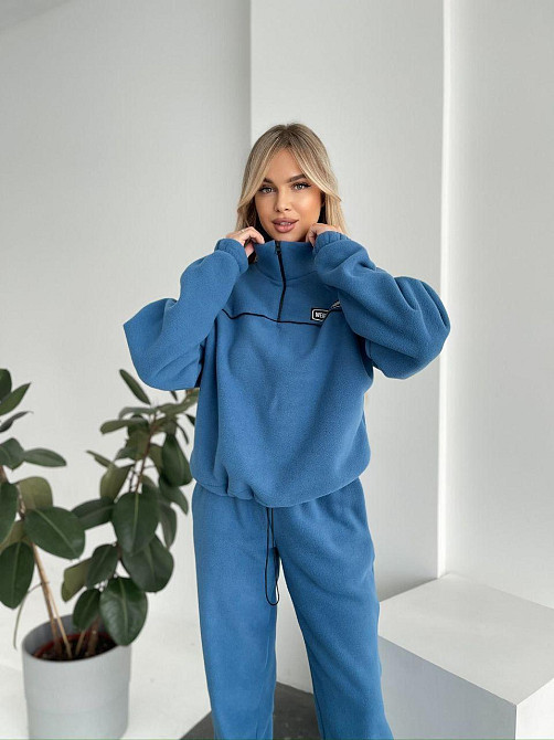 Женский флисовый женский костюм-оверсайз турецкий флис Джинс, 50/52 Одесса - изображение 2