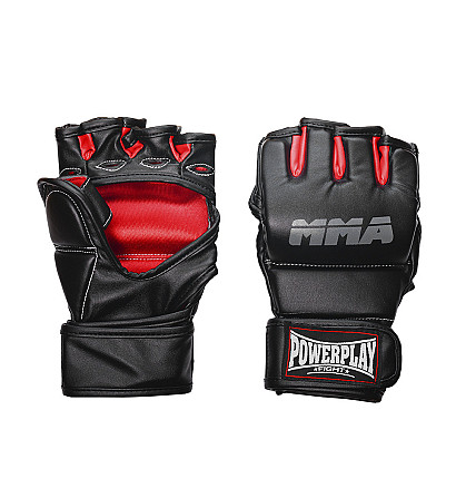 Рукавиці для MMA PowerPlay 3053 Чорно-Червоні L/XL Кам'янське - фото 4