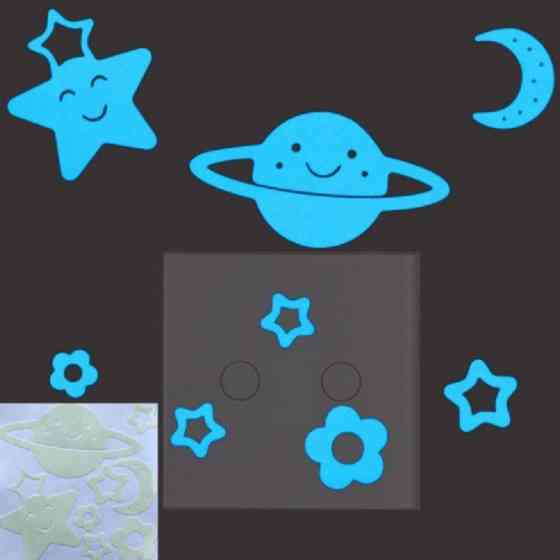 Блакитна світиться наклейка "Космос" - 10*10см (поглинає світло і світиться в темряві) Київ