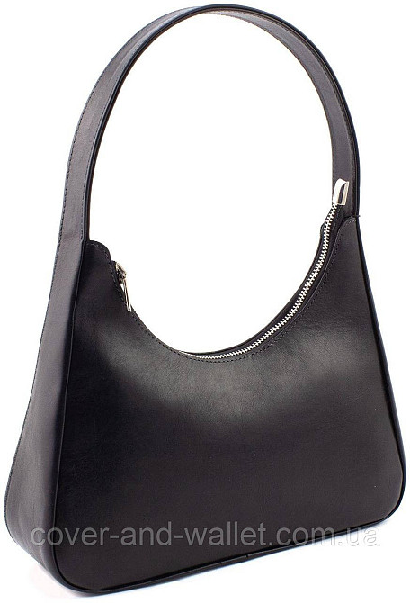 Модная женская сумка-багет черного цвета из итальянской кожи Grande Pelle 763610 Киев - изображение 2
