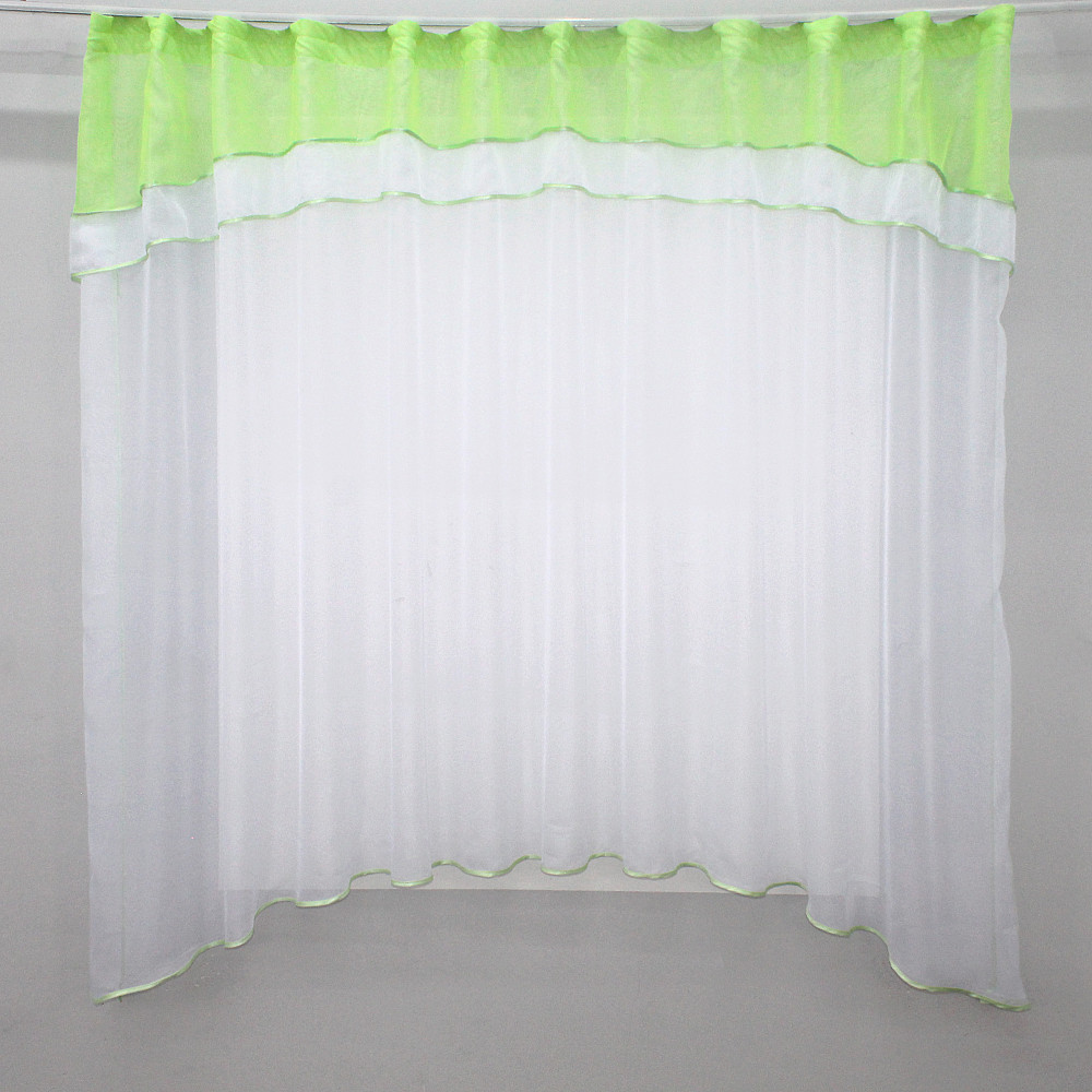 Кухонная гардина VR-Textil № 036к арка белый с салатовым 280х170 см (52-0398) Киев - изображение 1