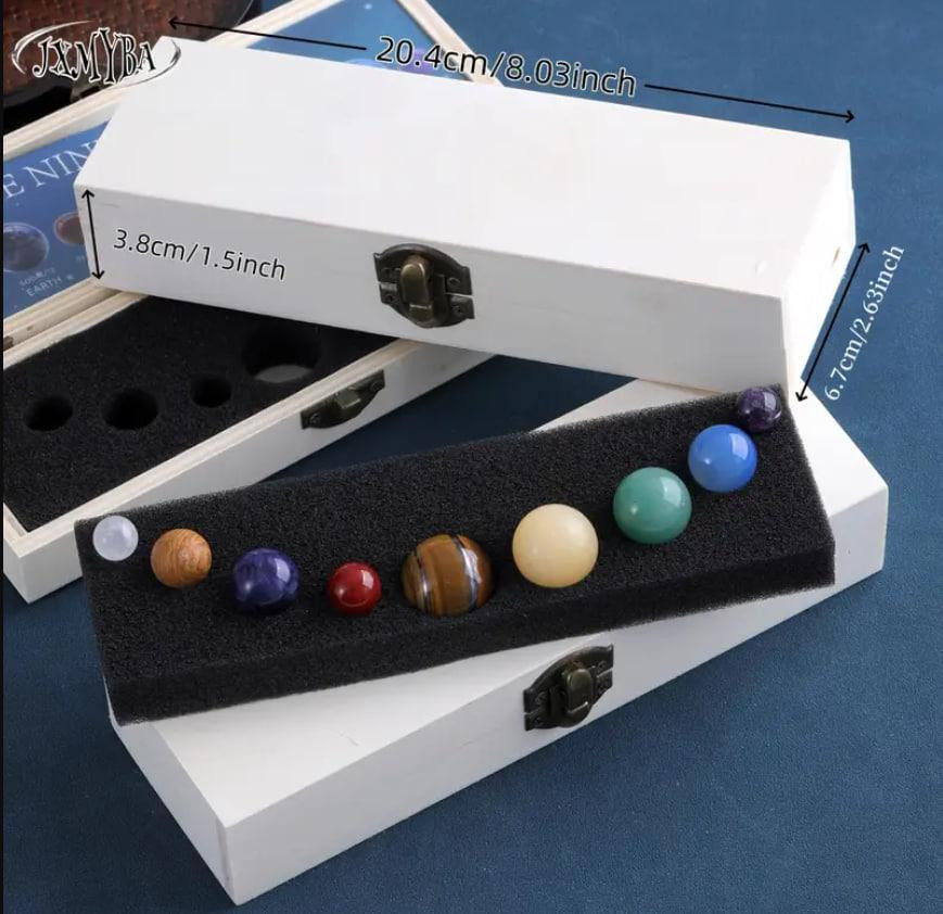 Набор из 9 планет солнечной системы из натурального камня в коробке, Декор на тему Галактики и Вселе Киев - изображение 2