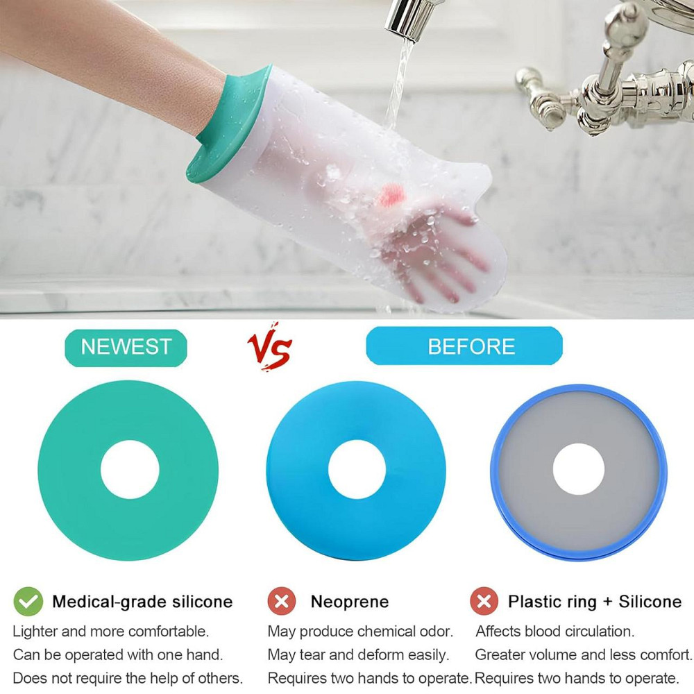 Перчатка для душа Tianher SG01 прозрачная силикон-ПВХ водонепроницаемая защита пальцев и гипса многоразовая Киев - изображение 2