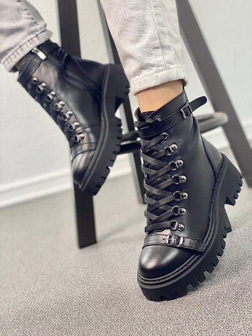 Жіночі черевики ARLEN чорні натуральна шкіра з хутром 35р.36р.37р. (4857) Коломия - фото 3