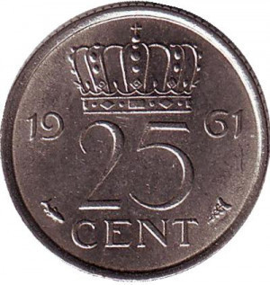 Монета 25 млн. 1962 рік, Нідерланди. Полтава - фото 1