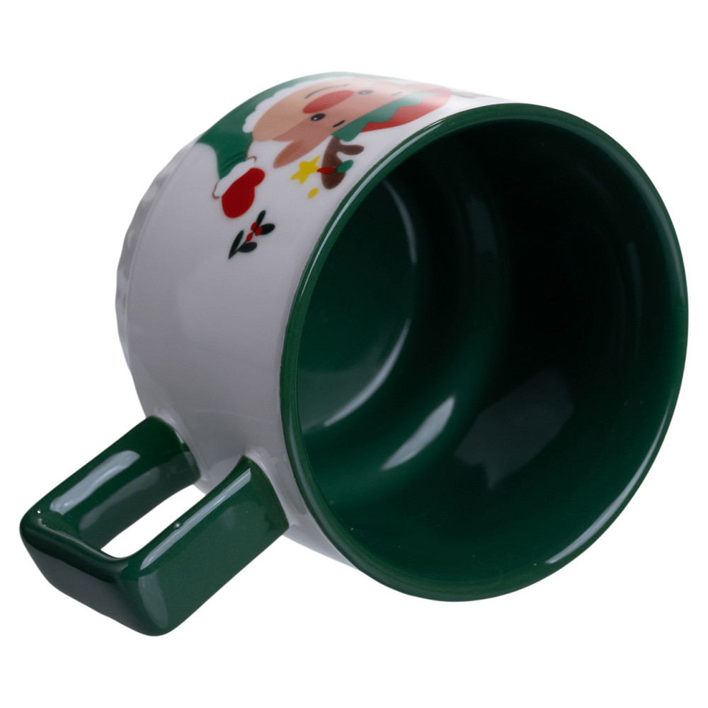 Yiwu Новорічна порцелянова Новорічний олень 400 (мл) Біла з зеленим Yiwu FM-CS-50O Коломия - фото 3