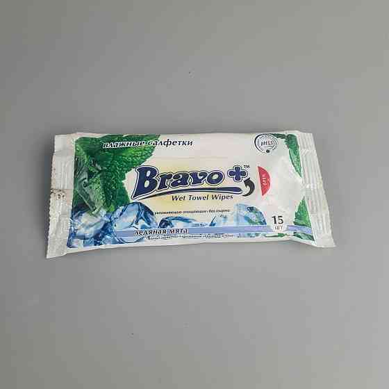 Волога серветка 15 шт "Bravo" М'ята УЦЕНКА (1 пачка) Харків