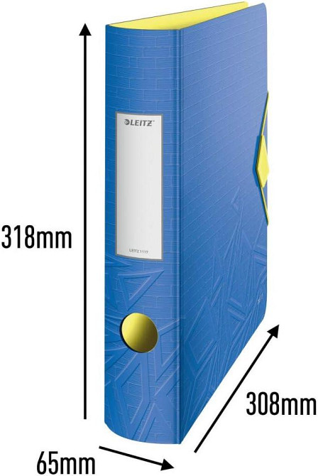 Папка Leitz 11160020 Quality Folder 180° A4 корешок 82 мм эластичная застежка синяя Киев - изображение 2