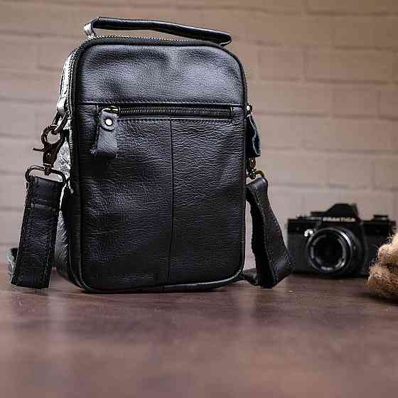 Сумка чоловіча шкіряна Vintage 14816 Чорна Київ