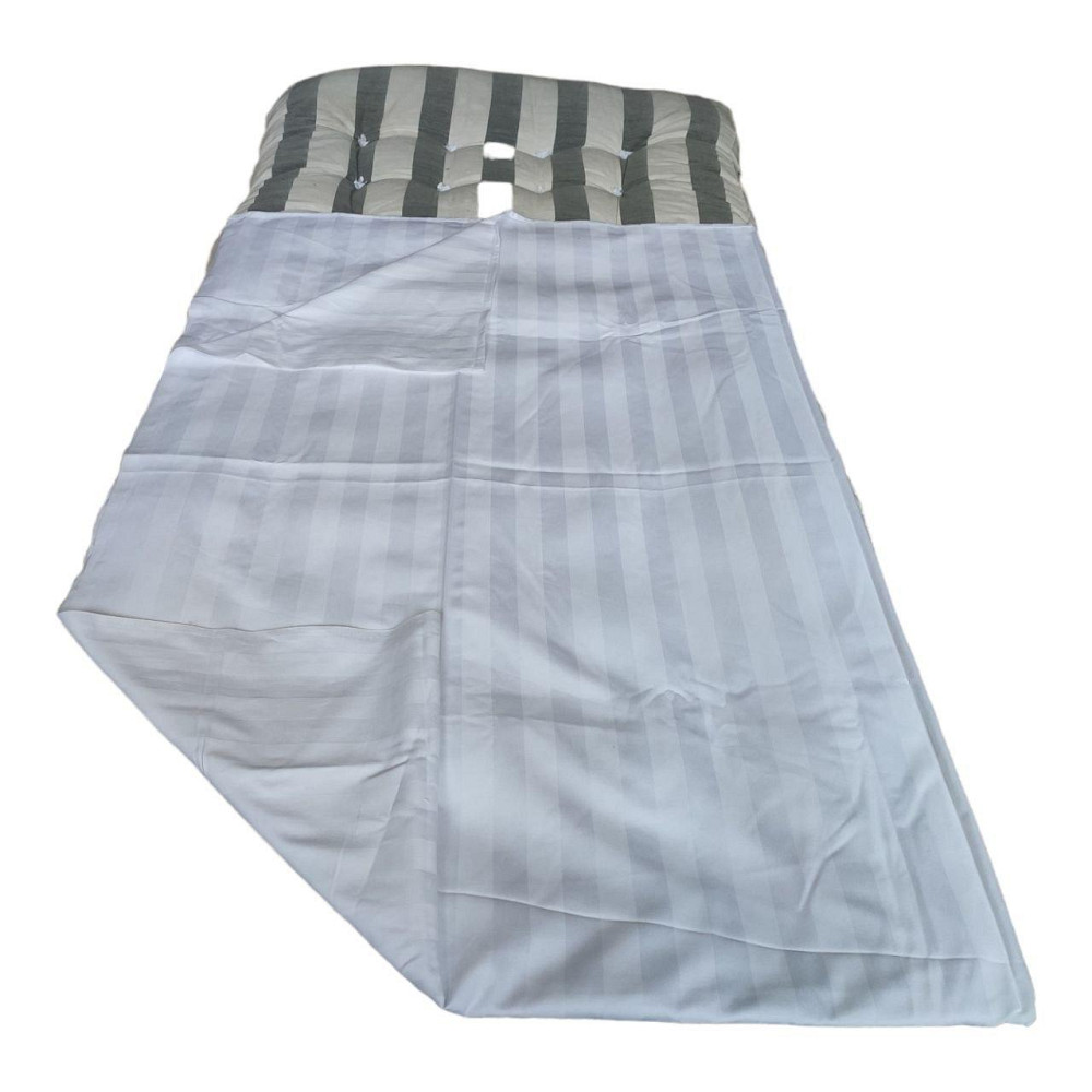 Простирадло Сатин Страйп 200×220 євро біла Київ - фото 5