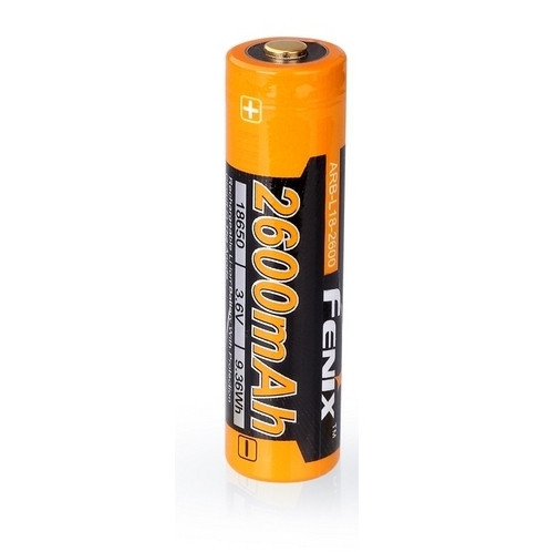 Аккумулятор 18650 Fenix 2600 mAh Li-ion (Черно-желтый) Киев - изображение 1