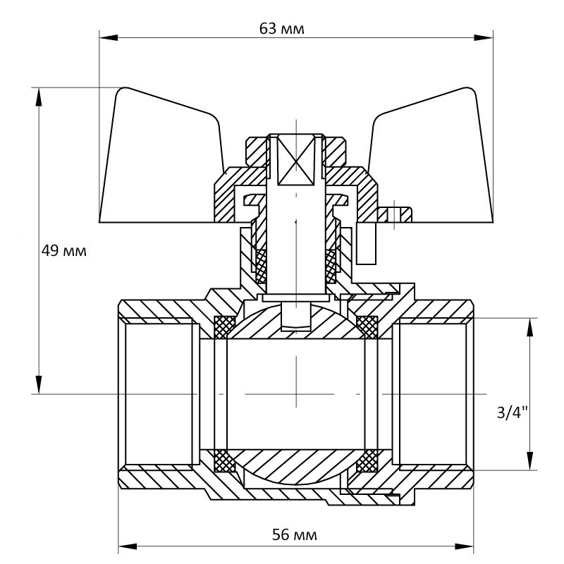 Кран кульовий Koer 3/4" ГГМ (KR.217) (KR0040) Київ - фото 5