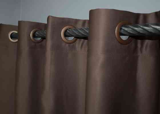 Комплект штор на люверсах VR-Textil Bagema Rvs № 1243ш Коричневий 150х250 см 2 шт (37-0164) Київ