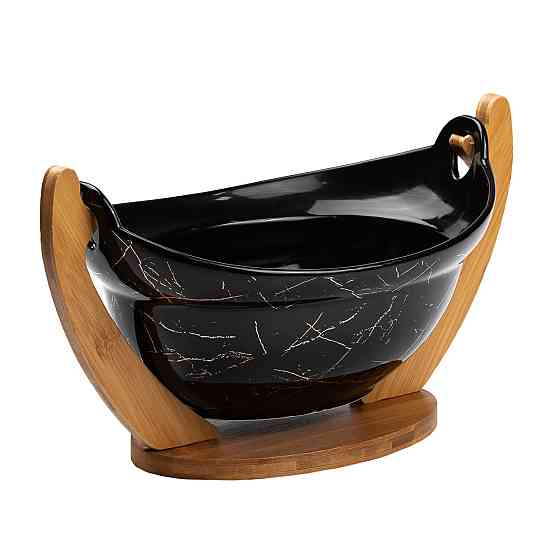 Фруктовниця порцелянова 32 x 18,5 x 18 см з бамбуковою підставкою HP1237 Коломия