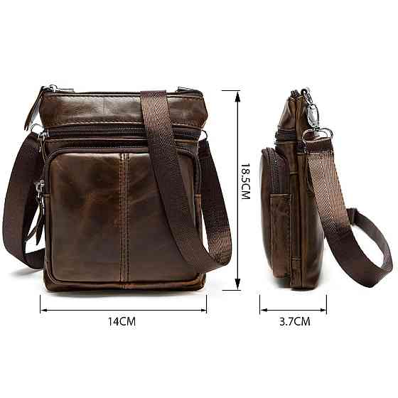 Сумка мужская Vintage кожаная 14608 Коричневый Киев