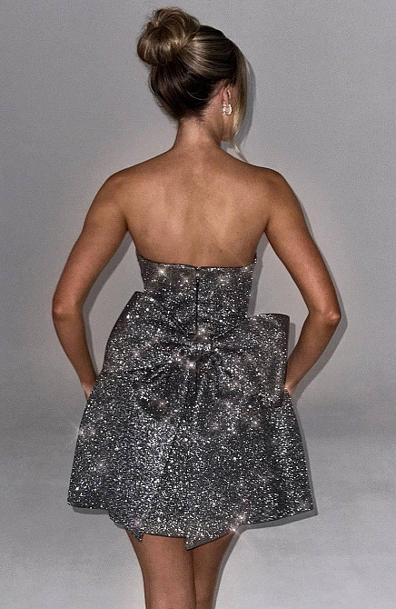 Женское стильное обаяние мини платье с бантом северное сияние Графит, 40/42 Одесса - изображение 5