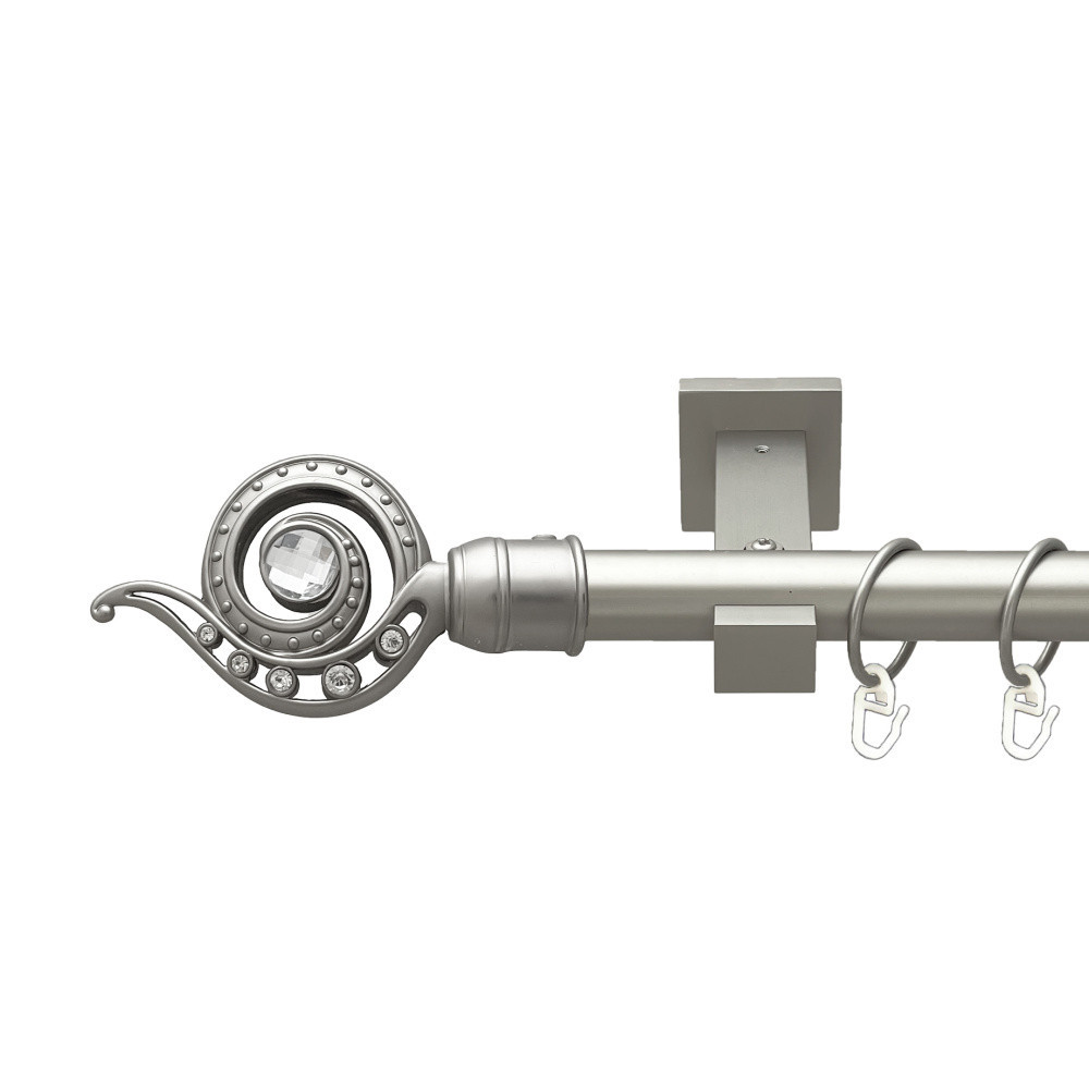 Карниз Orvit Око Дракона металевий однорядний техно гладка труба кільце металеве Сатин 25 мм 240 см Львов - изображение 1