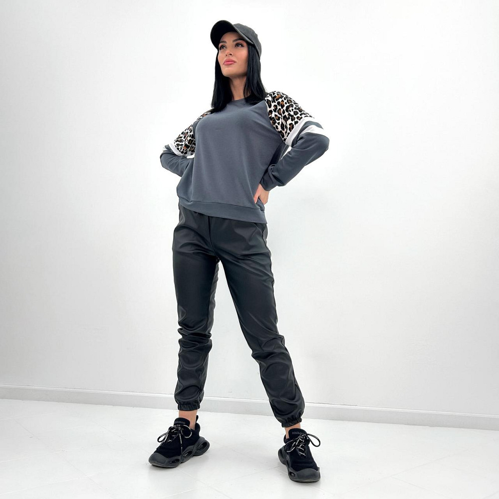 Штаны-джоггеры из экокожи Bennett батал 50-52, Черный Киев - изображение 1