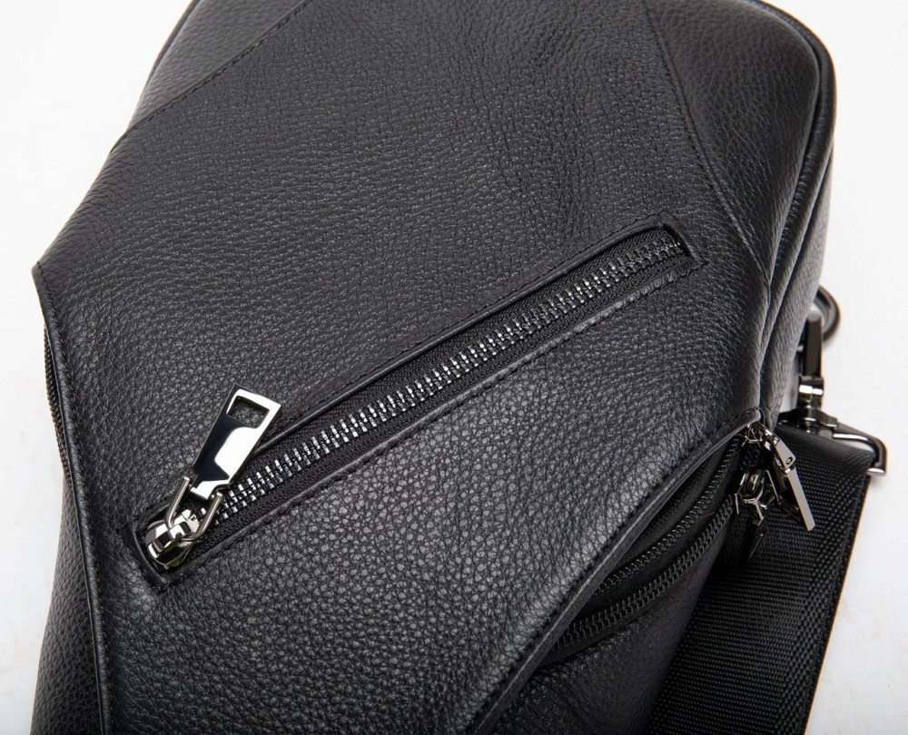 Сумка чоловіча слінг через плече в зернистій шкірі Vintage 20249 Чорна Київ - фото 9