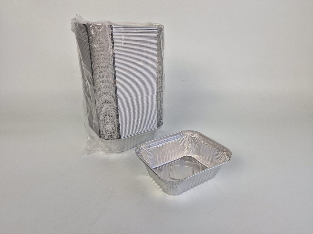 Прямоугольный контейнер из пищевой алюминиевой фольги 430мл SP24L 100шт в упаковки (NEW) (1 пачка) Харьков - изображение 1